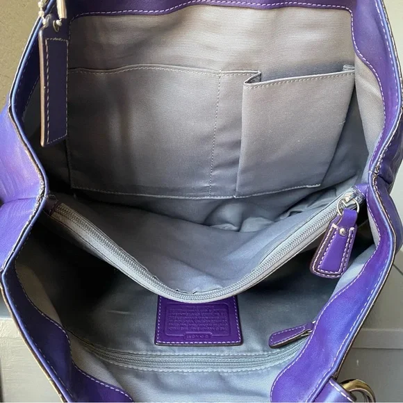 Coach Purple Leather Soho East West Shoulder bag - Picture 10 of 12